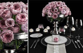 Serving with roses / Table setting with roses  ​