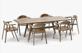 BassamFellows Mantis Side Chair Kant Table