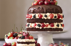 Cake and cake with berries