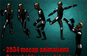 2,534 mocap FBX animations