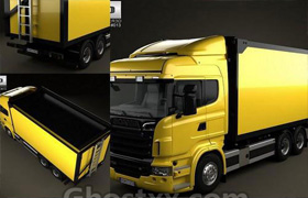 Scania R 730 Box Truck 2010 - Vray - 3D Model