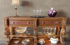 Mirrored Back Console Table