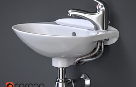 Bathroom sink with faucet