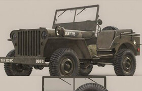 US Army Willys Jeep - B - 3D Model