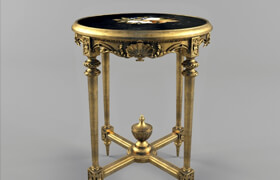Antique French Giltwood Marble Top Side Table