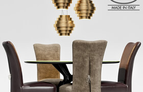 ​Baxter table LIQUID LUNCH, LEVANTE chair, lamp GUGGIE