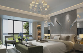 3ds max render - 3ds max vray render - vray settings - Beautiful Bedroom Render with Vray 3.50