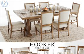 Hooker Geo Trestle and Stol Upholstered