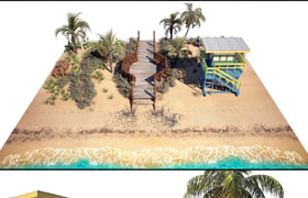 Ocean Beach set and Miami Lifeguard Hut