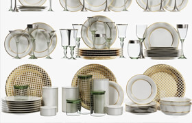 Classic glasses and dishes