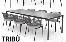 TRIBU Contour Armchair and ILLUM table