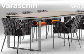 ​Table and chairs varaschin obi chair, Natuzzi table