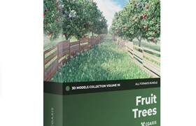 CGAxis Volume 95 Fruit Trees 3D Models Collection
