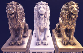 Cubebrush - a statue of a lion v1