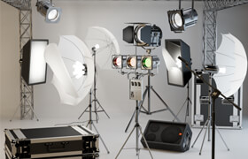 Prof. lighting for photography studios + muses. accessories