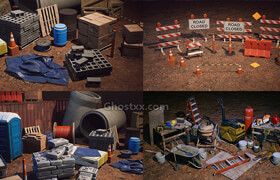 Cubebrush - Construction Props COMBO PACK [UE4+Raw files]