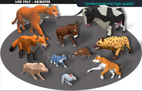 Cubebrush - Animals Africa Cartoon Collection - Animated 03 - 3dmodel