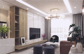 Living room interior for 3ds Max (Vray)