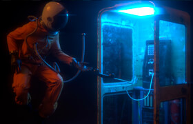 52Hz - Astronaut + Phonebooth Scenefiles for C4D & Octane By corneliusdammrich
