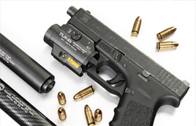 Pistol Glock 17 Gen4 + Flashlight with laser pointer