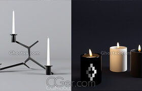 CGmood蜡烛烛台模型3组
