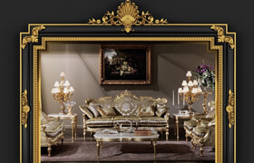 Classic Regency Style Black and Gold Mirror