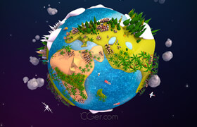 Cgtrader - Cartoon Lowpoly Earth Planet 2 VR  AR  low-poly 3d model