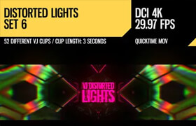 Videohive - VJ Distorted Lights (4K Set 6) - Motion Graphics