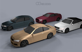 Cgtrader - Low Poly Cartoon Cars VR  AR  low-poly 3d model