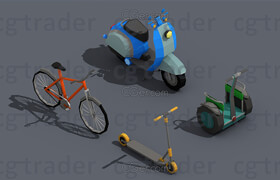 Cgtrader - Low Poly Transport Person Isometric VR  AR  low-poly 3d model