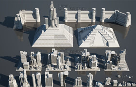 Cgtrader - MODERN SCI-FI BUILDINGS KITBASH 3D model