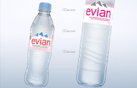Cgtrader - Pack of 2 bottle Evian 50cl and 150cl 3D model