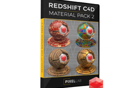 PixelLab Redshift C4D Material Pack 2