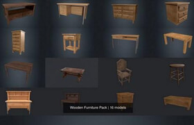 Cgtrader - Wooden Furniture Pack 3D Model Collection