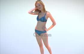 Sketchfab - Girl in blue Lingerie 3D Model