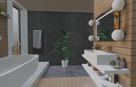 Skillshare - Archviz in Blender 2.8 Modern Bathroom by Victor Duarte