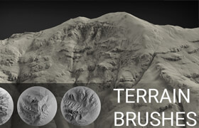 Gumroad - Terrain Brush Pack for Zbrush - 100 Brushes
