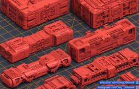 Artstation - Mech Warrior Hard Surface Kitbash 5 of 20 by Oleg Ushenok - 3dmodel