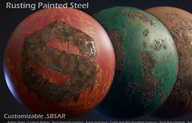 Artstation - Rusting Painted Steel - Customizable Material