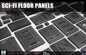 Artstation - Sci-fi floor Panels KitBash 50 assets by Serhii Voloshenko - 3dmodel