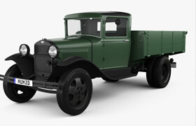 Hum3d - GAZ-AA Flatbed Truck 1932 3D model