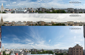 Panoramas of Moscow from the region of Khamovniki. 4 photos