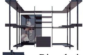 Rimadesio zenit system 03 living-rooms and walk-in closets, Kitchen, Wardrobe Display cabinets and storage