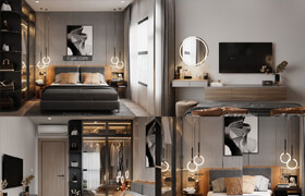 3D Interior Scenes File 3dsmax Model Bedroom 446 By Phong Mai - 3dmodel