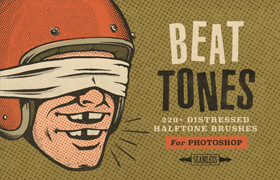 TrueGrit Beat Tones - Beat Up Halftone Brushes Photoshop - ps笔刷