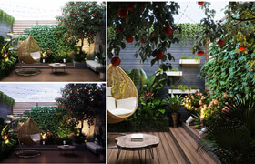3D Exterior Garden Scene Model 3dsmax Free Download By Tony Toan