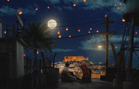 PSDBOX Premium - 1001 Noches crea una escena nocturna en photoshop