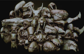 ArtStation - JAWS 2 - Another 33 Monster Mouths & Skulls IMM Brush