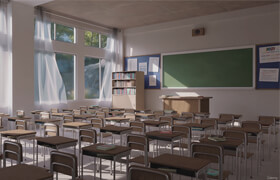 Artstation - 3D Classroom Environment Creation in Blender