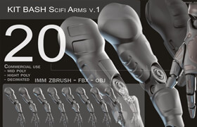 Artstation - IMM 20 scifi Arms Kitbash with Uvs - 3dmodel